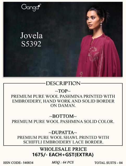 Ganga jovela 5392 branded dress materials wholesale in chennai